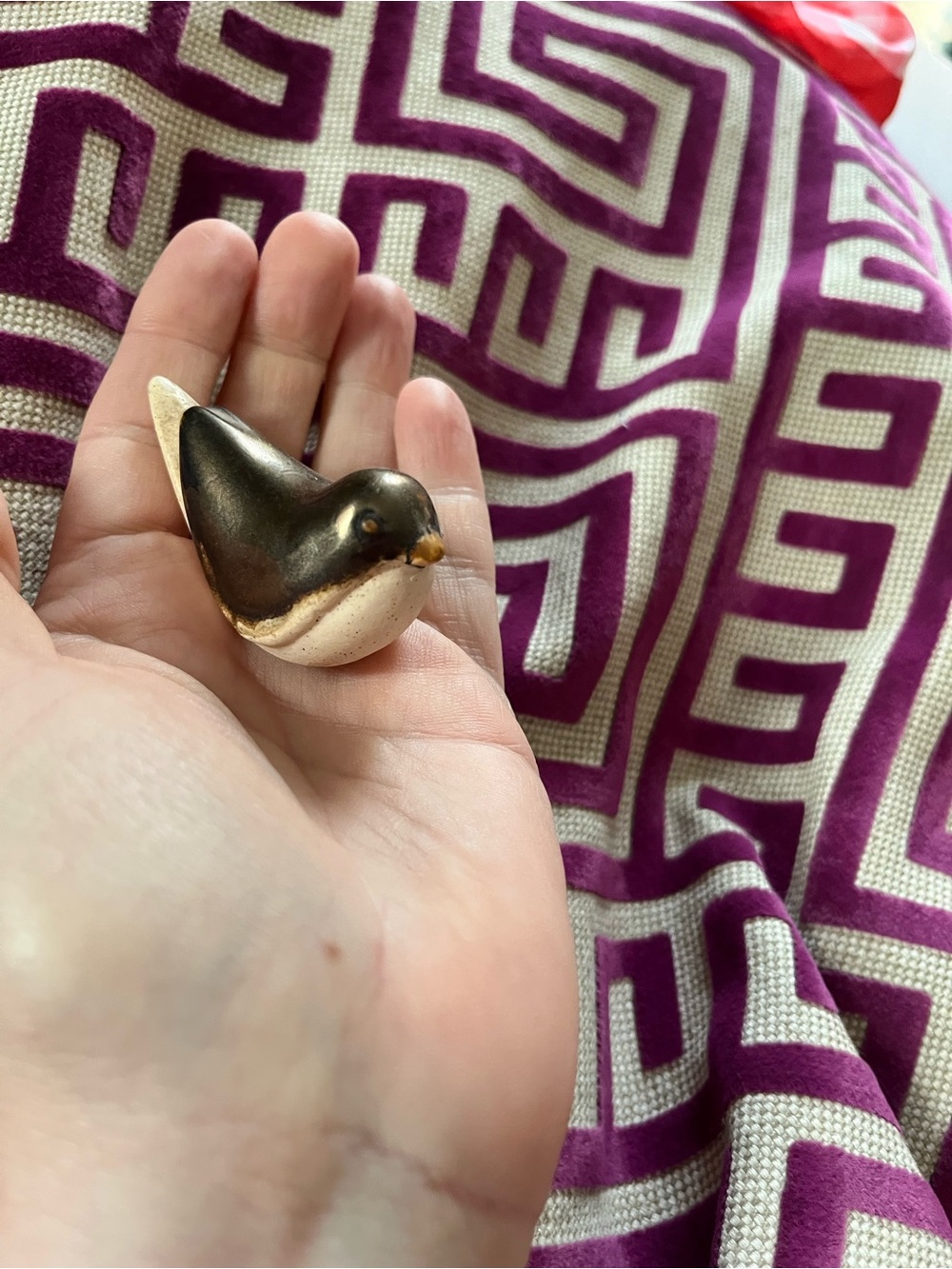 Bronze-Tone Ceramic Bird Figurine - Decorative Accent - Picture 3 of 4